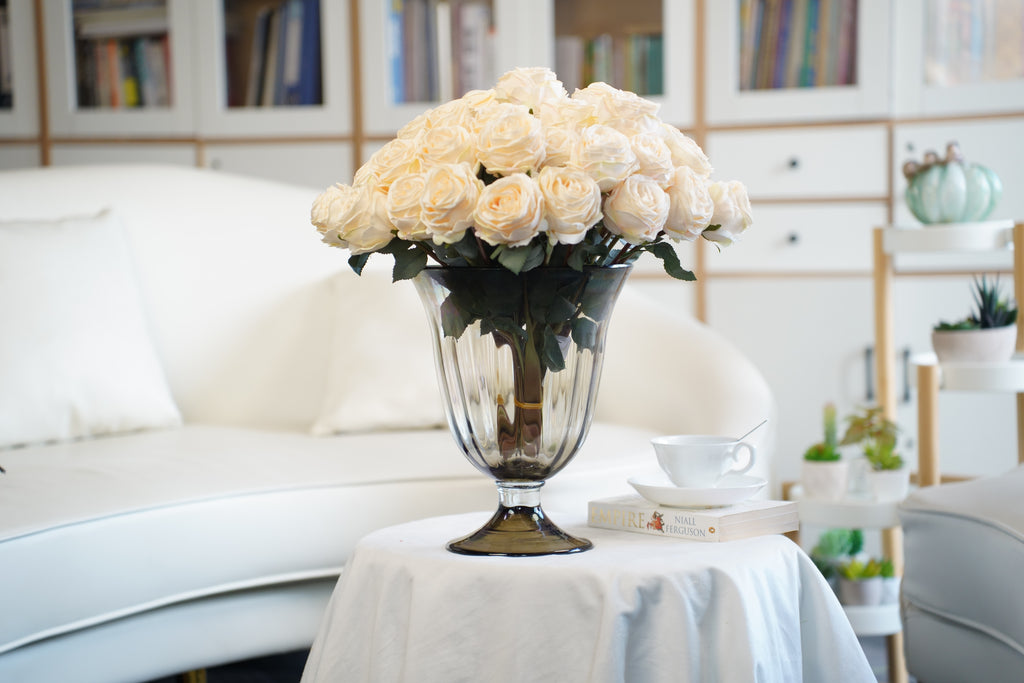 Palais Smoke Pedestal Glass Vase (30 cm)