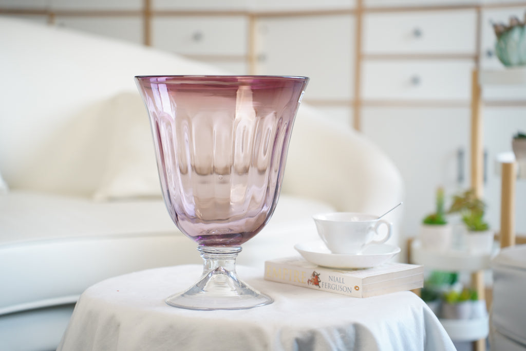 Palais Smoke Pedestal Glass Vase (30 cm)