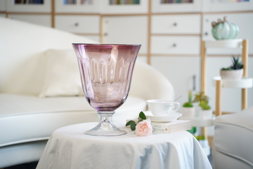 Palais Smoke Pedestal Glass Vase (30 cm)