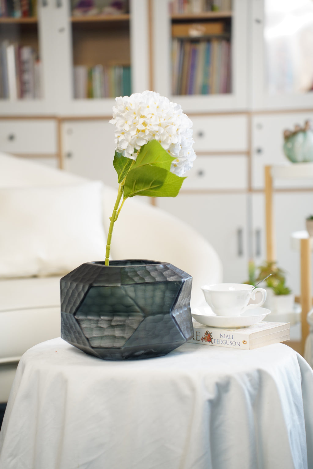 Facet Smoke Glass Vase