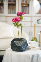 Facet Smoke Glass Vase