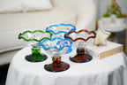 Scalloped Hand-Blown Glass Compote Bowl (A57391068N)
