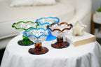Scalloped Hand-Blown Glass Compote Bowl (A57391068N)