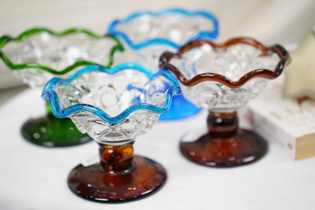 Scalloped Hand-Blown Glass Compote Bowl (A57391068N)