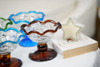 Scalloped Hand-Blown Glass Compote Bowl (A57391068N)